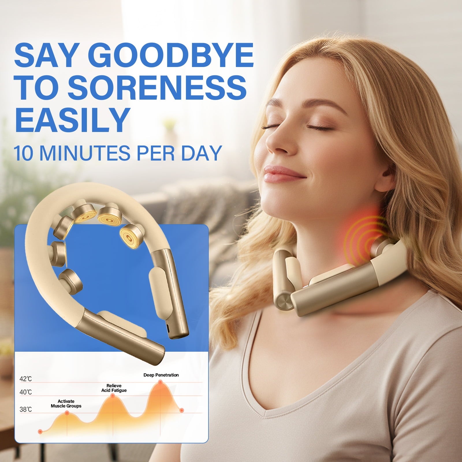 for Pain Relief Deep Tissue, with Heat, Portable Gift for Women Men - Image 4