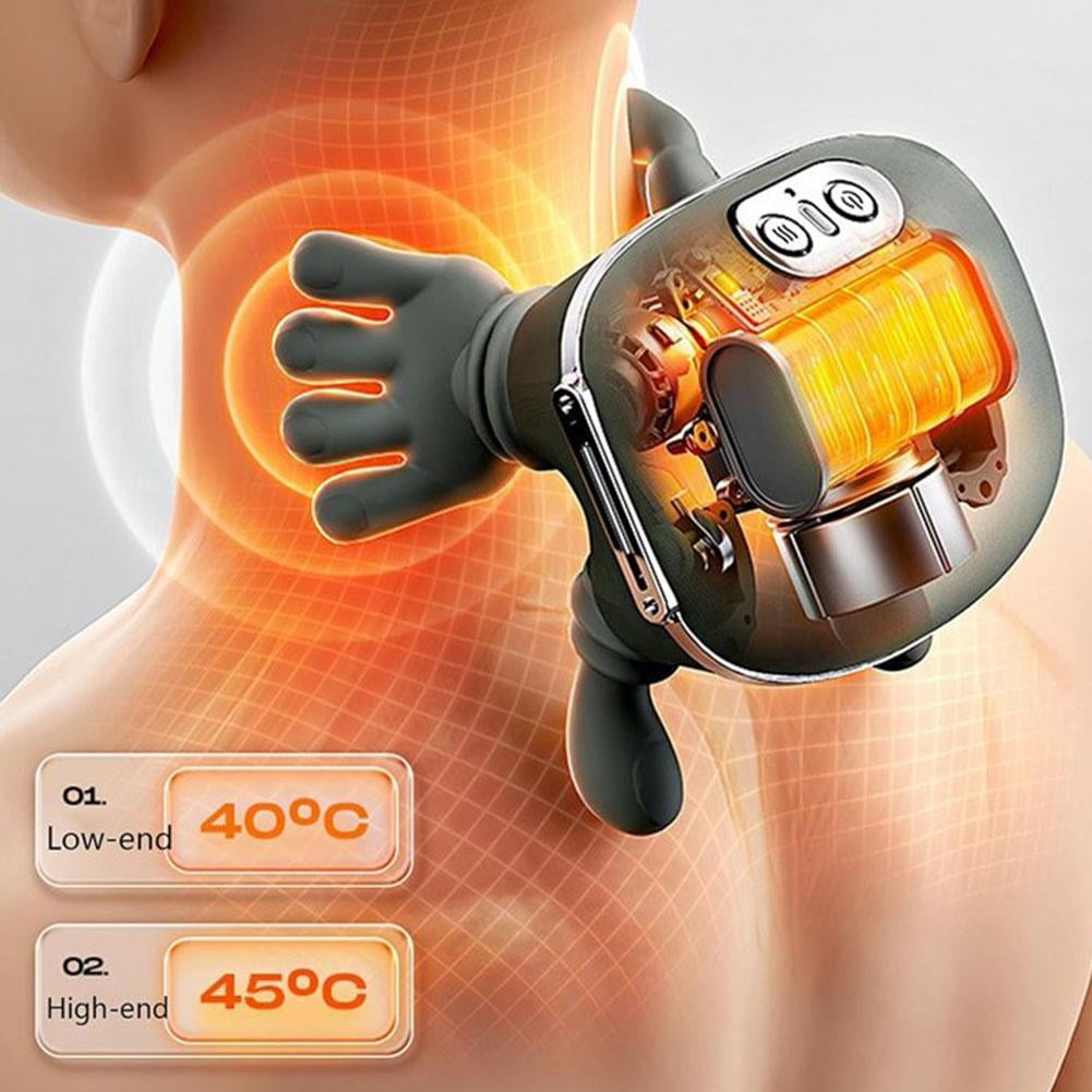 & Shoulder Massager with Heat Portable Electric Shiatsu Device with Simulated Hand Kneading - Image 4