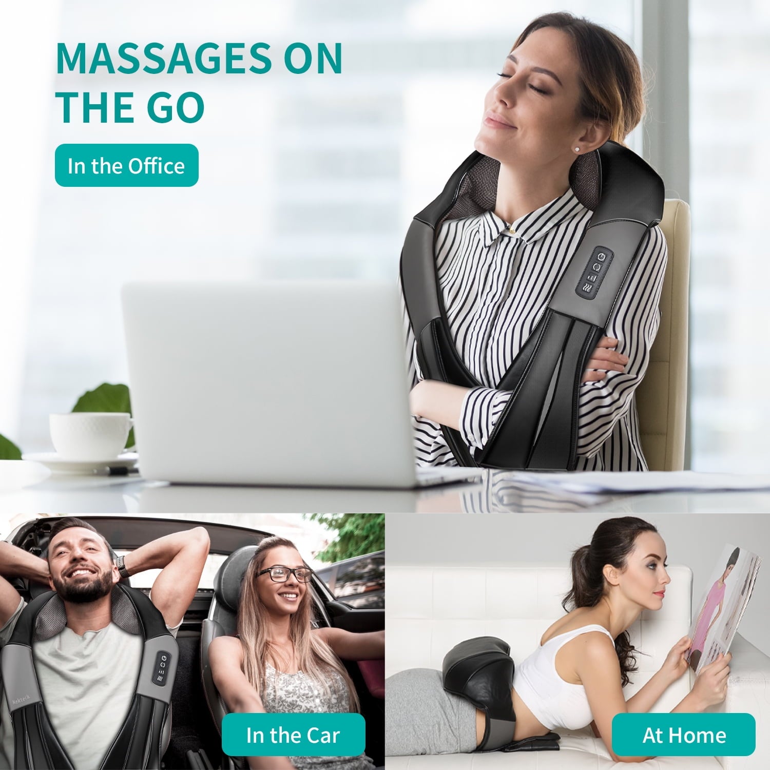 and Back Massager with Soothing Heat, Electric Deep Tissue 3D Kneading Massage Pillow for Shoulder, Leg, Body Muscle ... - Image 4
