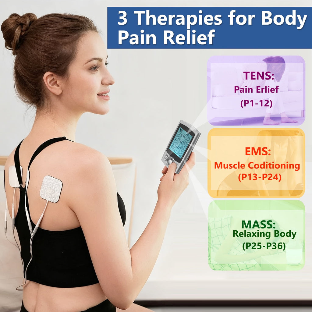 Muscle Stimulator, Dual Channel with 10 Reusable Electrode Pads 36 Modes for Back Neck Pain Muscle Therapy Pain Manag... - Image 3