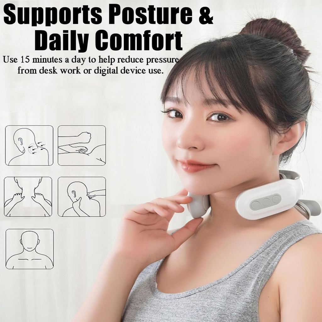 2026 Magic Pro 2.0 Neck Massager, 4-Head Electric Massager, 6 Modes & 14 Intensity Levels, Ergonomic Design for Neck/... - Image 2