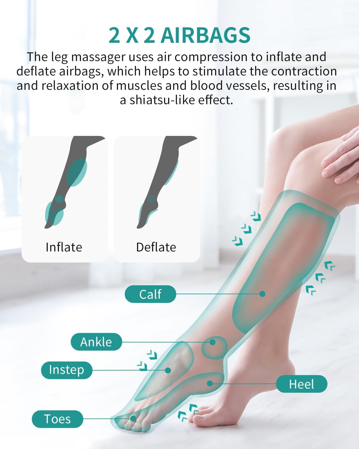 Massager for Circulation and Relaxation, Eligible Foot and Calf Massage Machine 2 Modes 3 Intensities with Hand-held ... - Image 5