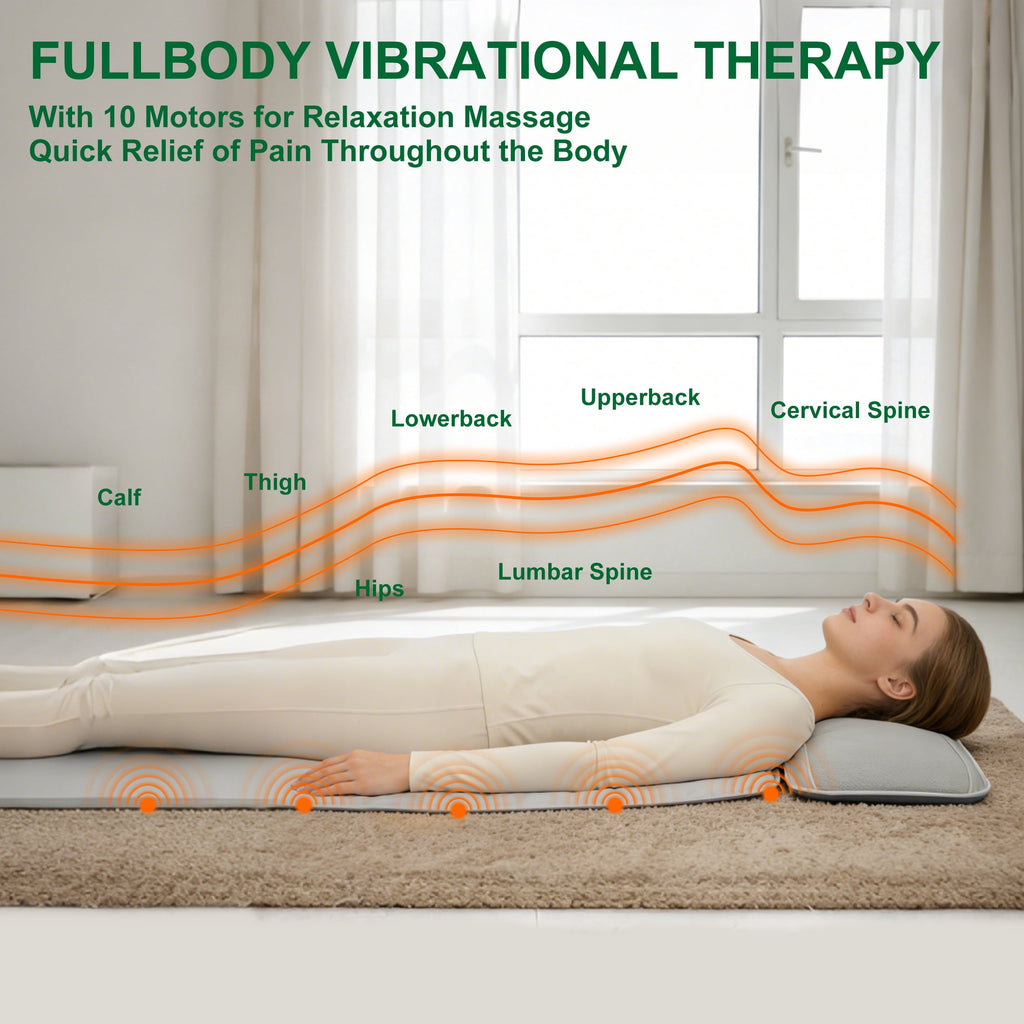 Body Massage Mat with Detachable Shiatsu Neck Massager Features Remote, 9 Modes Electric Massage Pad Back Massager wi... - Image 4