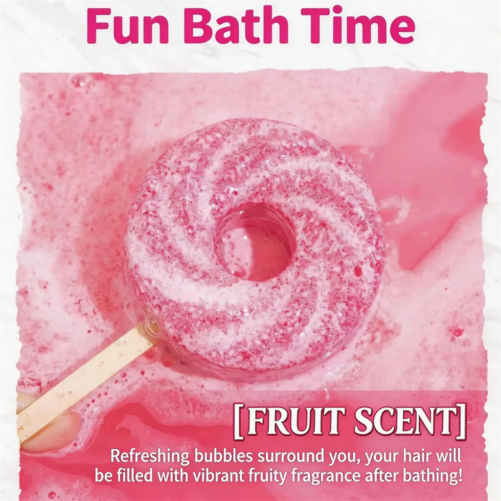 Bath Bomb With Wooden Stick Mild Fruity Formula Rich Foam For Home Spa Relaxation And Gifting - Image 5