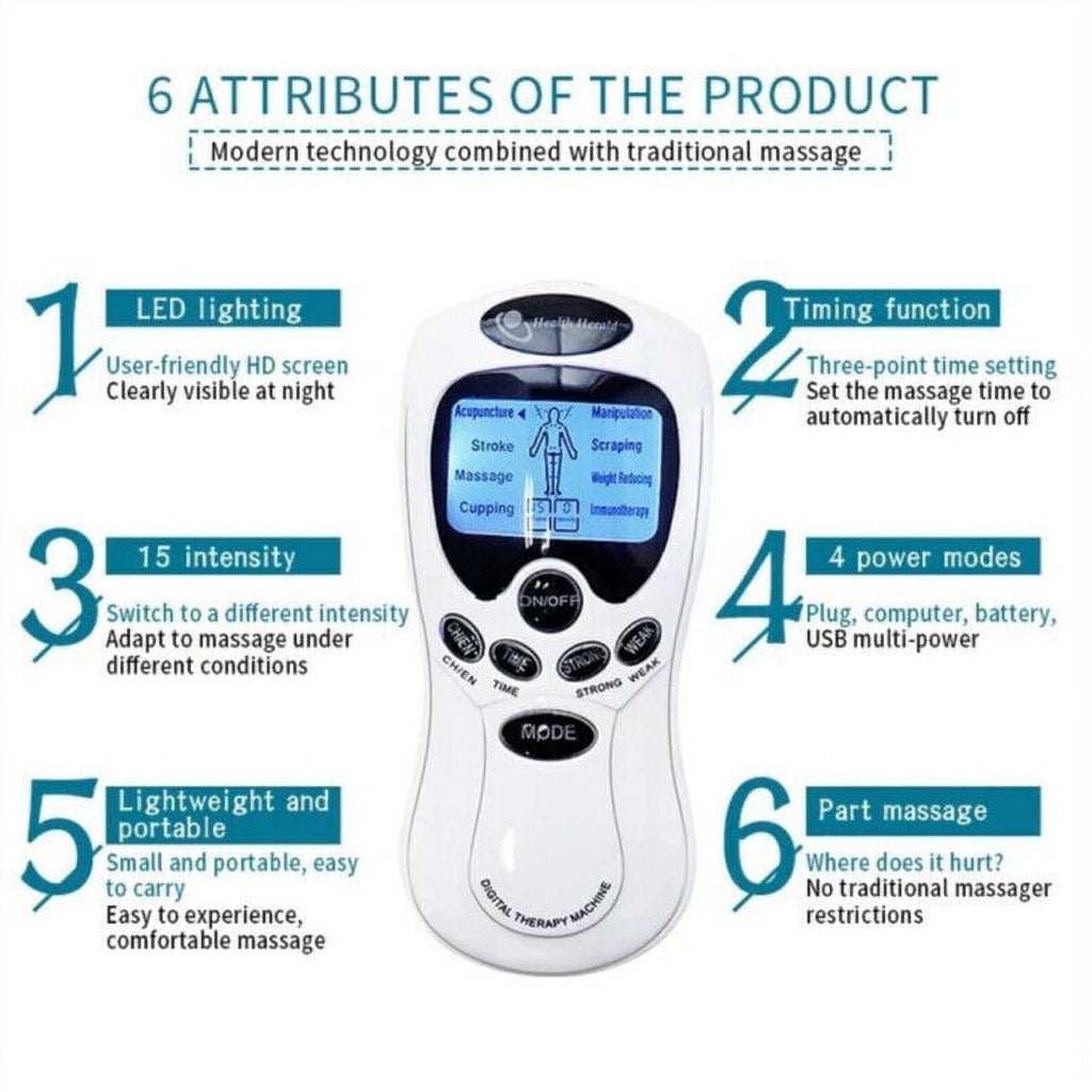 Neck and Back r Muscle Stimulator - Therapy Electrical r Body Device, Digital Tens Unit 8 Modes 8 Pads Pain Relief Ma... - Image 4