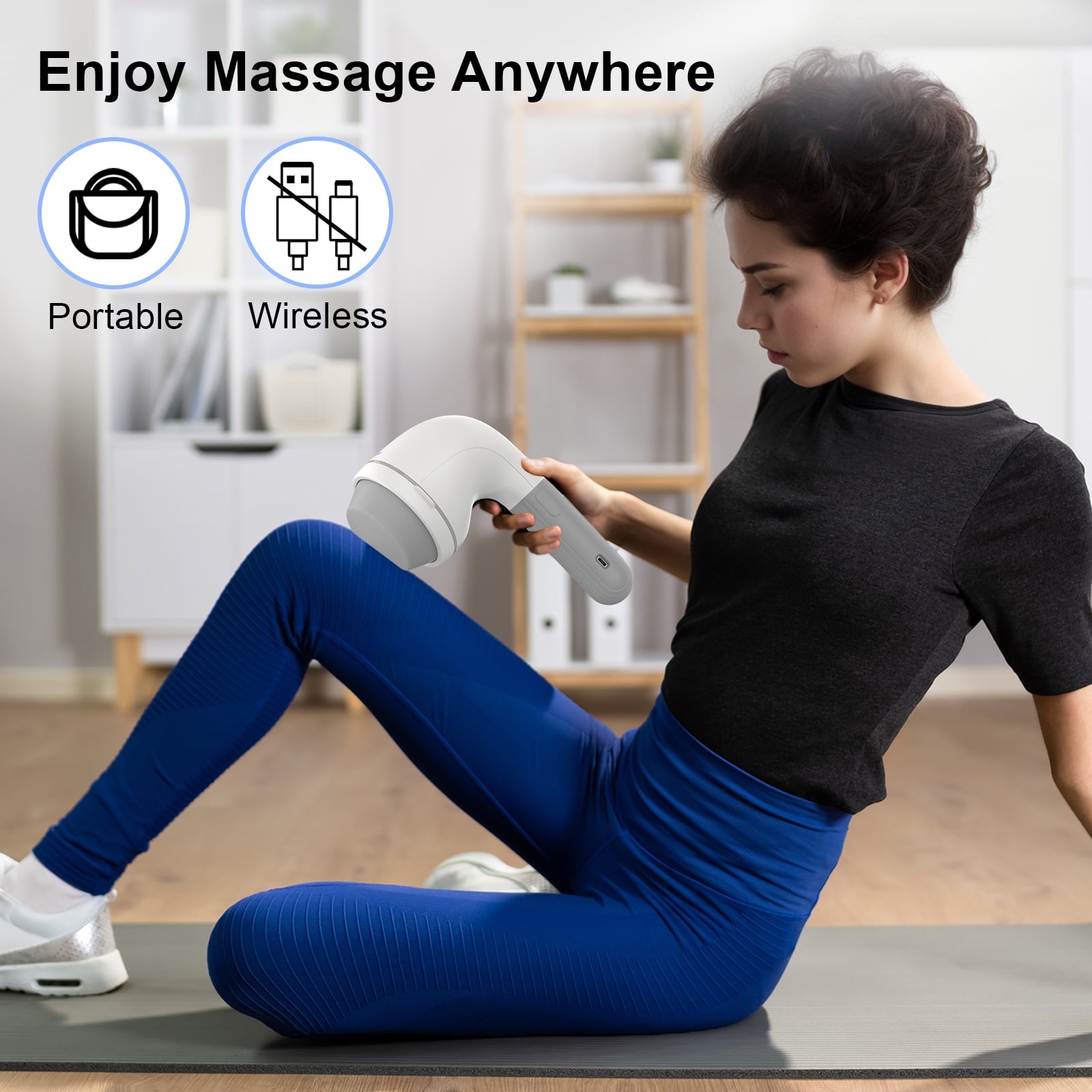 Back Massager, 8 Massage Heads, 6 Modes for Men & Women, White - Image 3