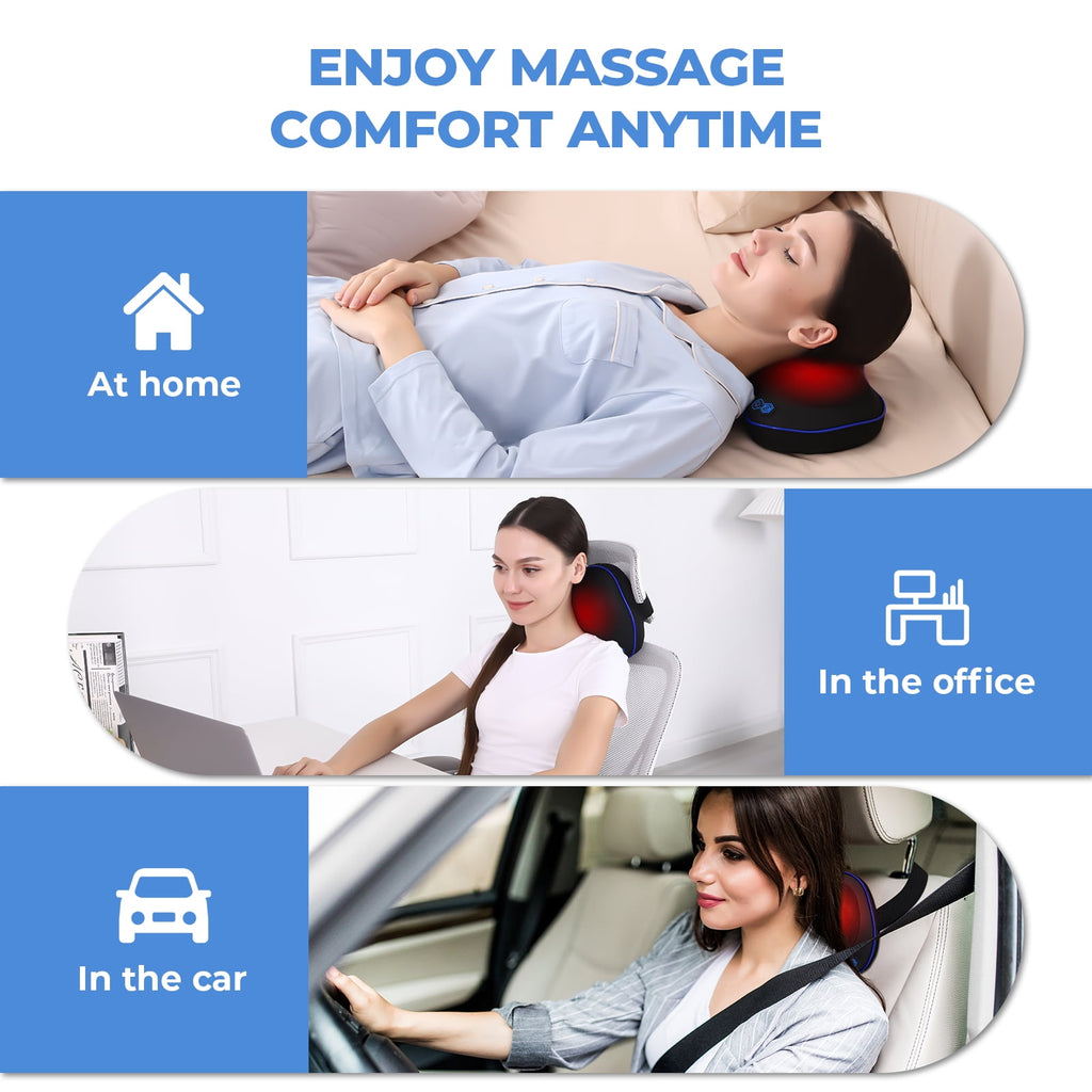 Neck Massager with Heat, Cordless Shiatsu Back Massage Pillow - Image 2