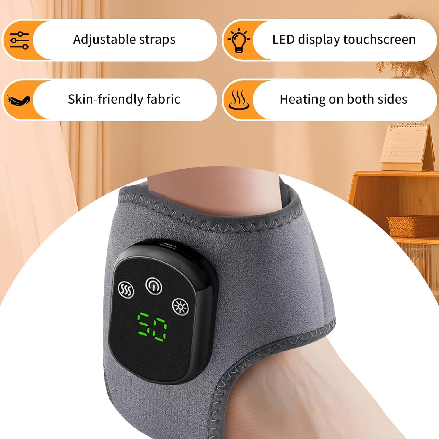 3 Vibration Modes, 5 Heating Levels, Smart Timer and Touch Screen, Foot , Promotes Blood Circulation, Relieves Pain. - Image 4