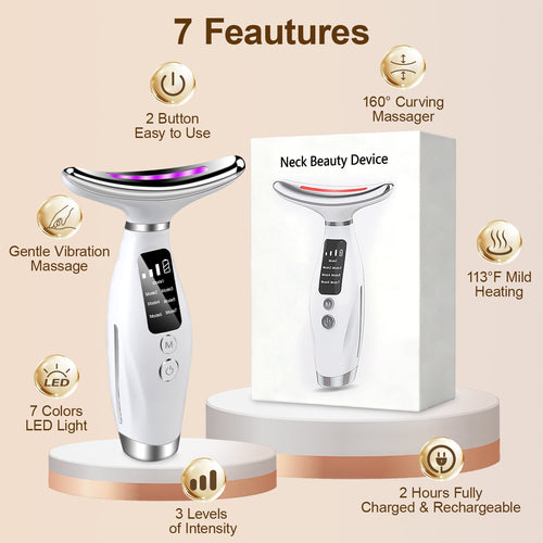 in 1 Light Therapy Galvanic Machines for Neck Face Beauty Device,3-Speed Microcurrent Vibrating&Thermals Neck Face Ma... - Image 2