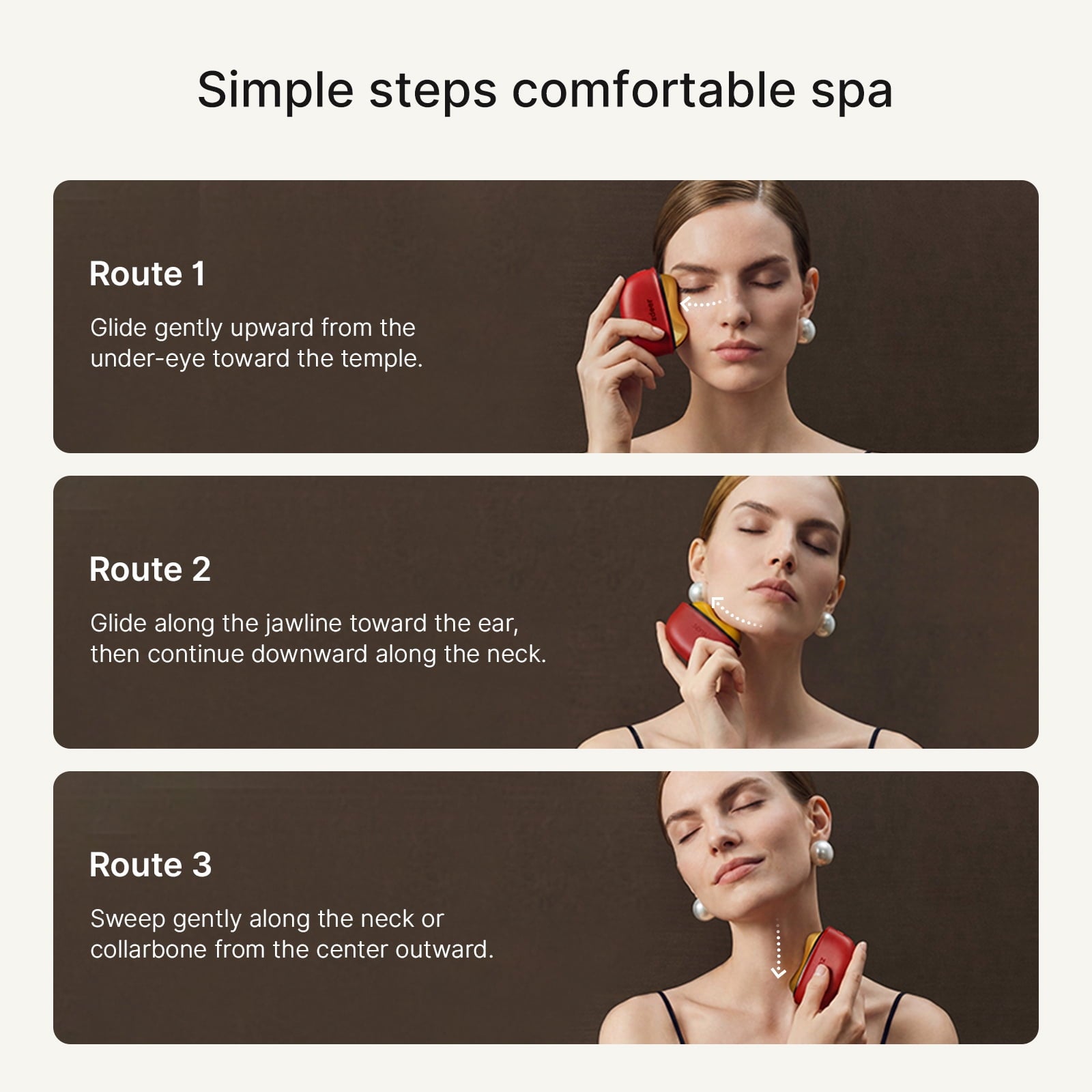 LED Red Light Therapy Facial & Neck Massager Heated Gua Sha Facial Sculpting Device with Vibration for Firming & Lift... - Image 3