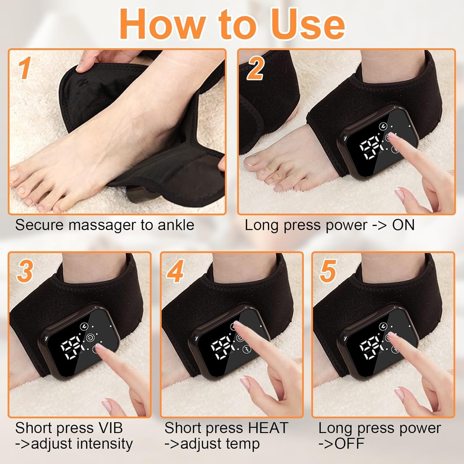 with Smart Timer, 3-in-1 Wire-Less Portable Vibrating Heated Feet s for Neuropathy Pain Relief & Ankle Relaxation & B... - Image 4