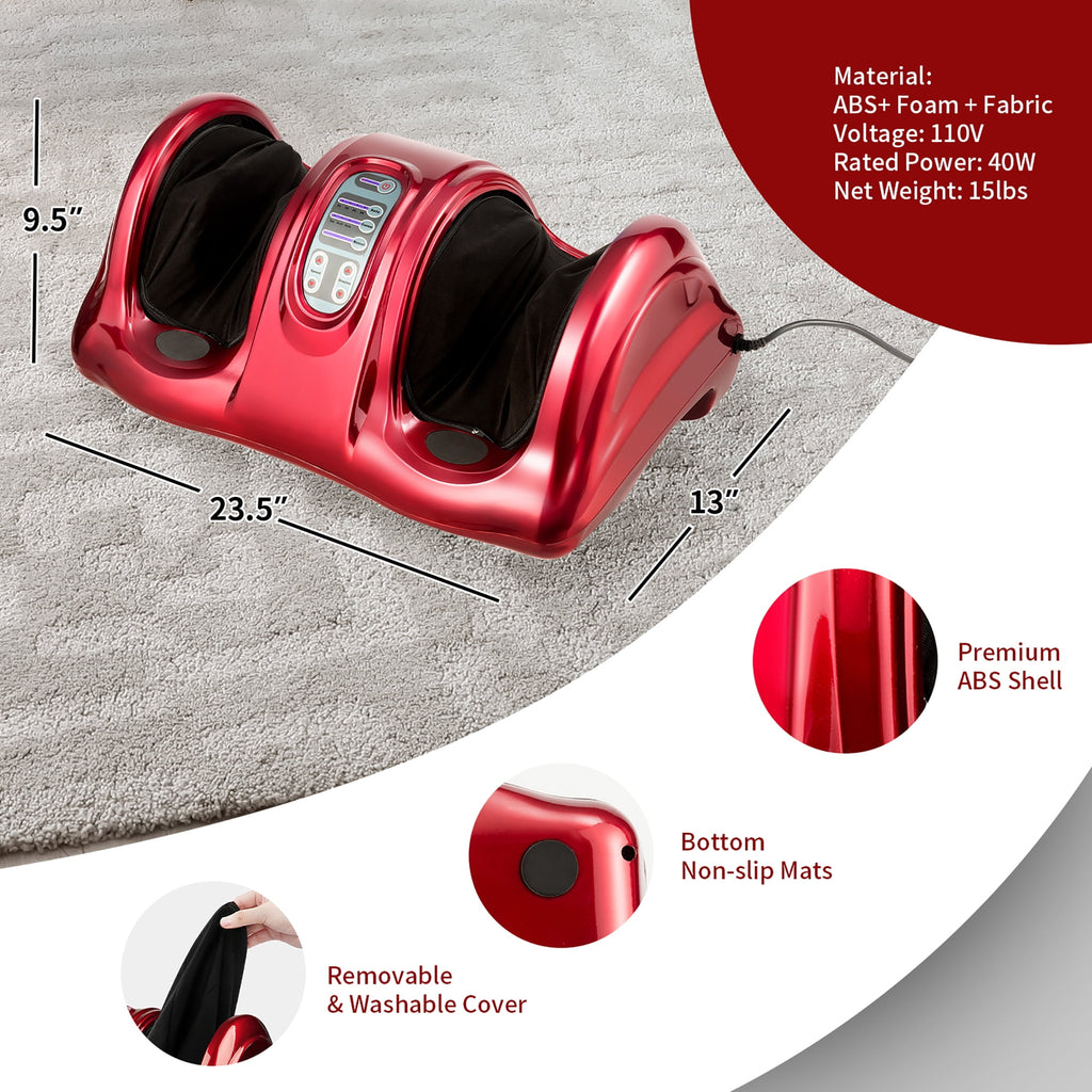 Massager Kneading and Rolling Leg Calf Ankle with Remote Red - Image 3