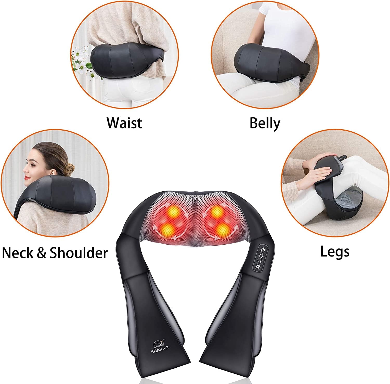 Massager with Heat, Shiatsu and Shoulder Massager Pillow Deep Tissue Kneading, Gifts - Image 3