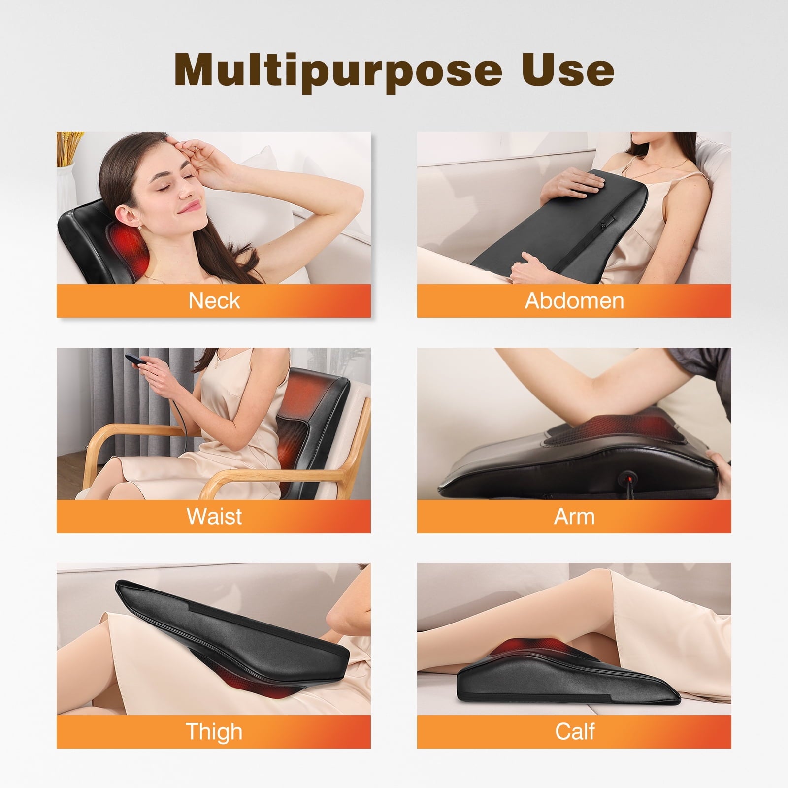 with Heat, s for Neck and , 3D Kneading Massage Pillow for Shoulder, Leg Muscle Pain Relief, Gifts for Mom Dad - Image 6