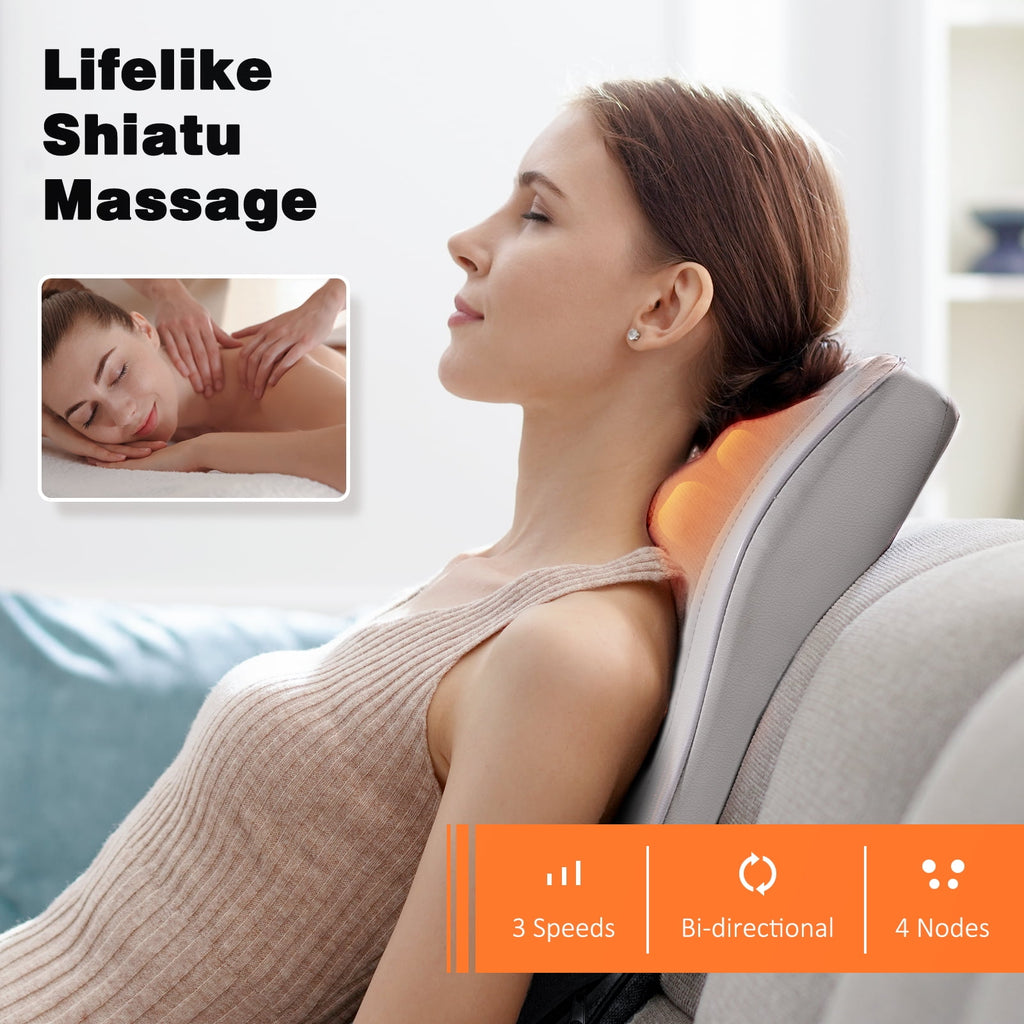 and Back Massager with Heat, Shiatsu Deep-Kneading Massager for Chairs, Car, Gift for Women & Men - Image 5