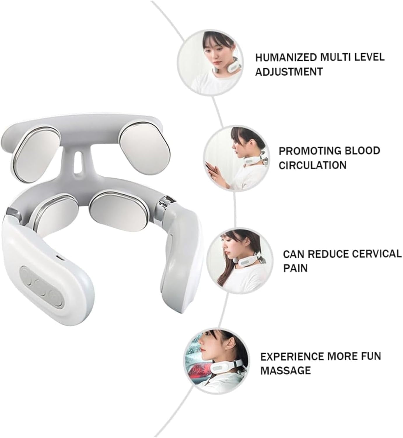 Pro 2.0 Neck Massager with 4 Heat Heads & Vagus Nerve Stimulator, Cordless Electric Massage for Neck Shoulder, 6 Mode... - Image 3