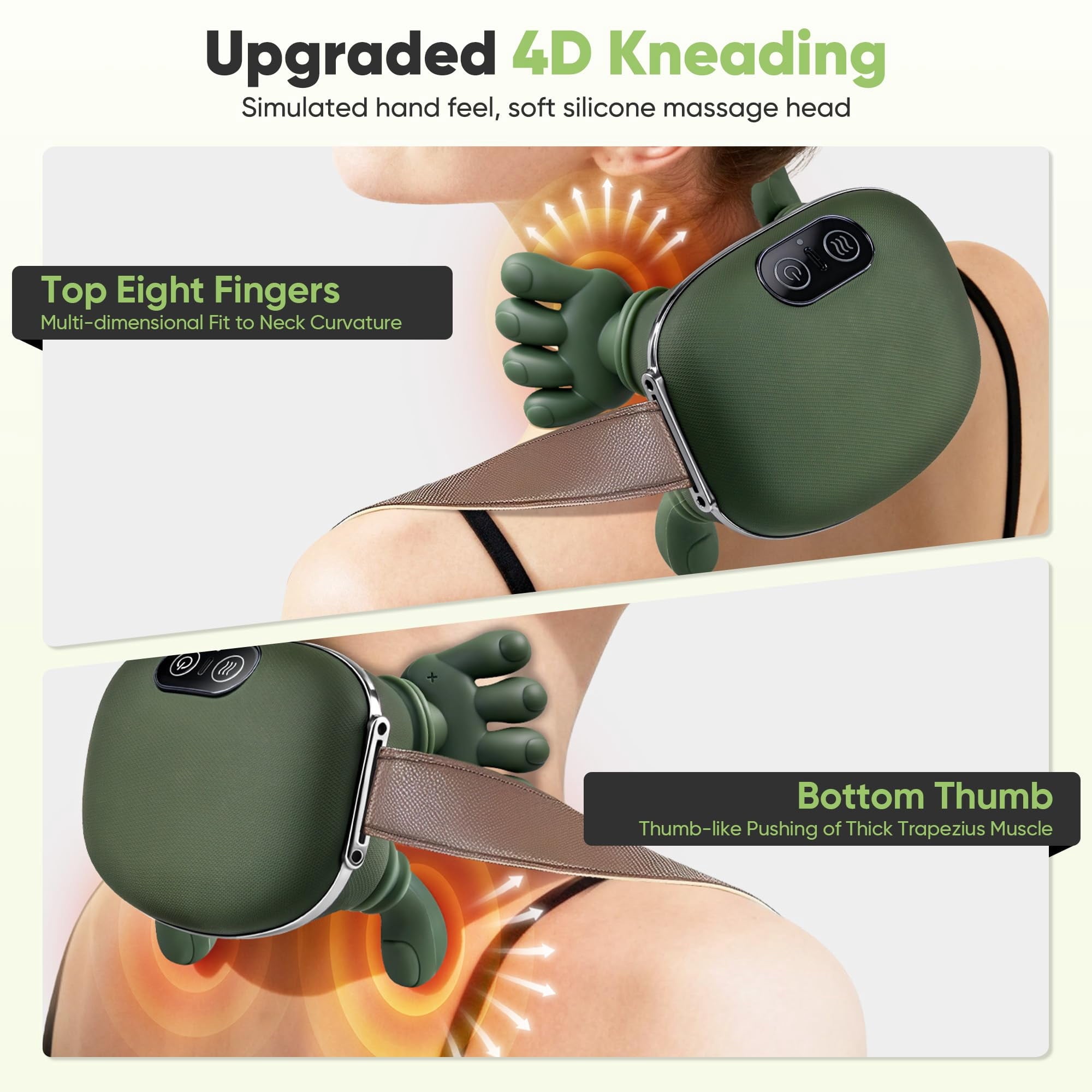 with Heat for Pain Relief deep Tissue,Shoulder & Back ,masajeador de espalda y Cuello shiatsu and Back - Image 4