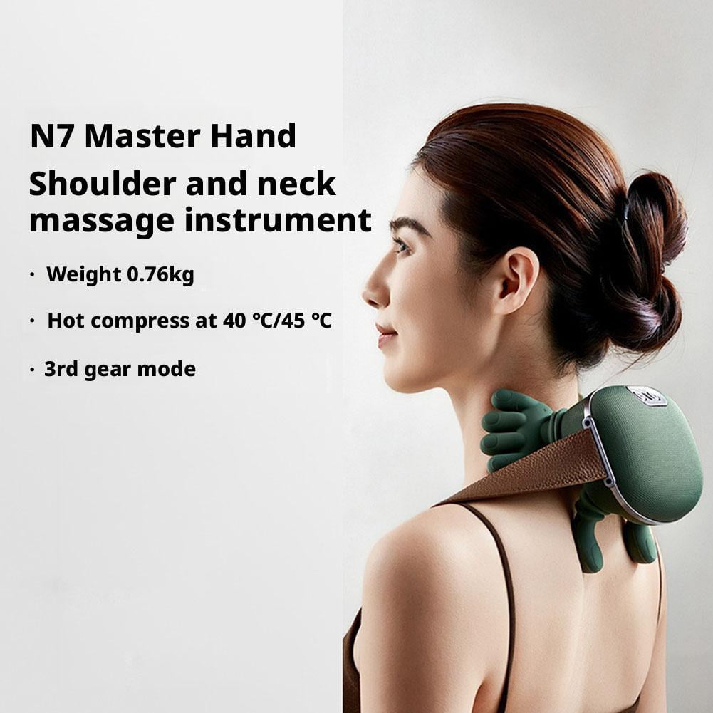& Shoulder Massager with Heat Portable Electric Shiatsu Device with Simulated Hand Kneading - Image 5