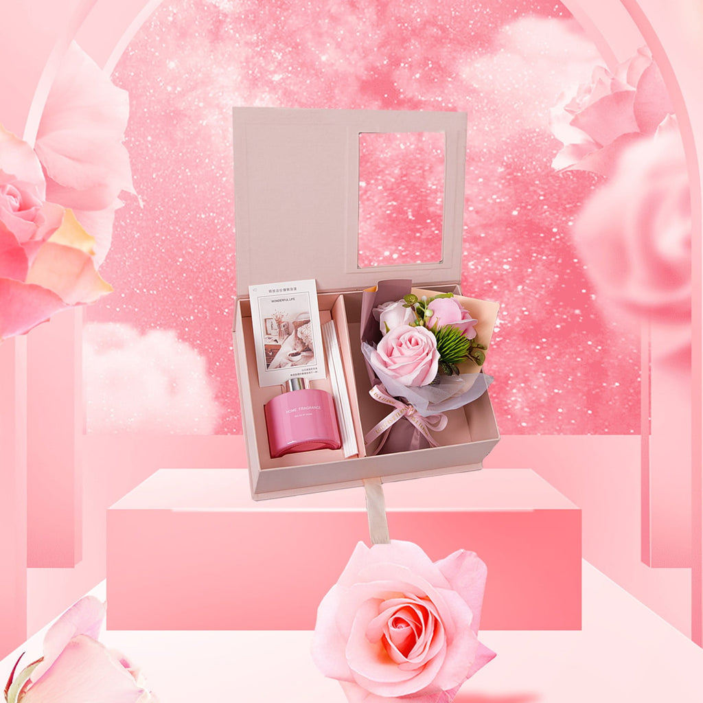 Relaxing Aromatherapy Rose Set for Women, 3-Piece Luxury Candle Bath Bouquet Christmas Birthday s for Mom Wife Sister... - Image 6