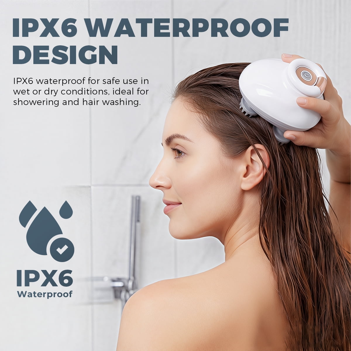 Electric Scalp Massager, Cordless Waterproof Head Massager with Kneading Nodes, Handheld Hair Shampoo Brush for Deep ... - Image 3