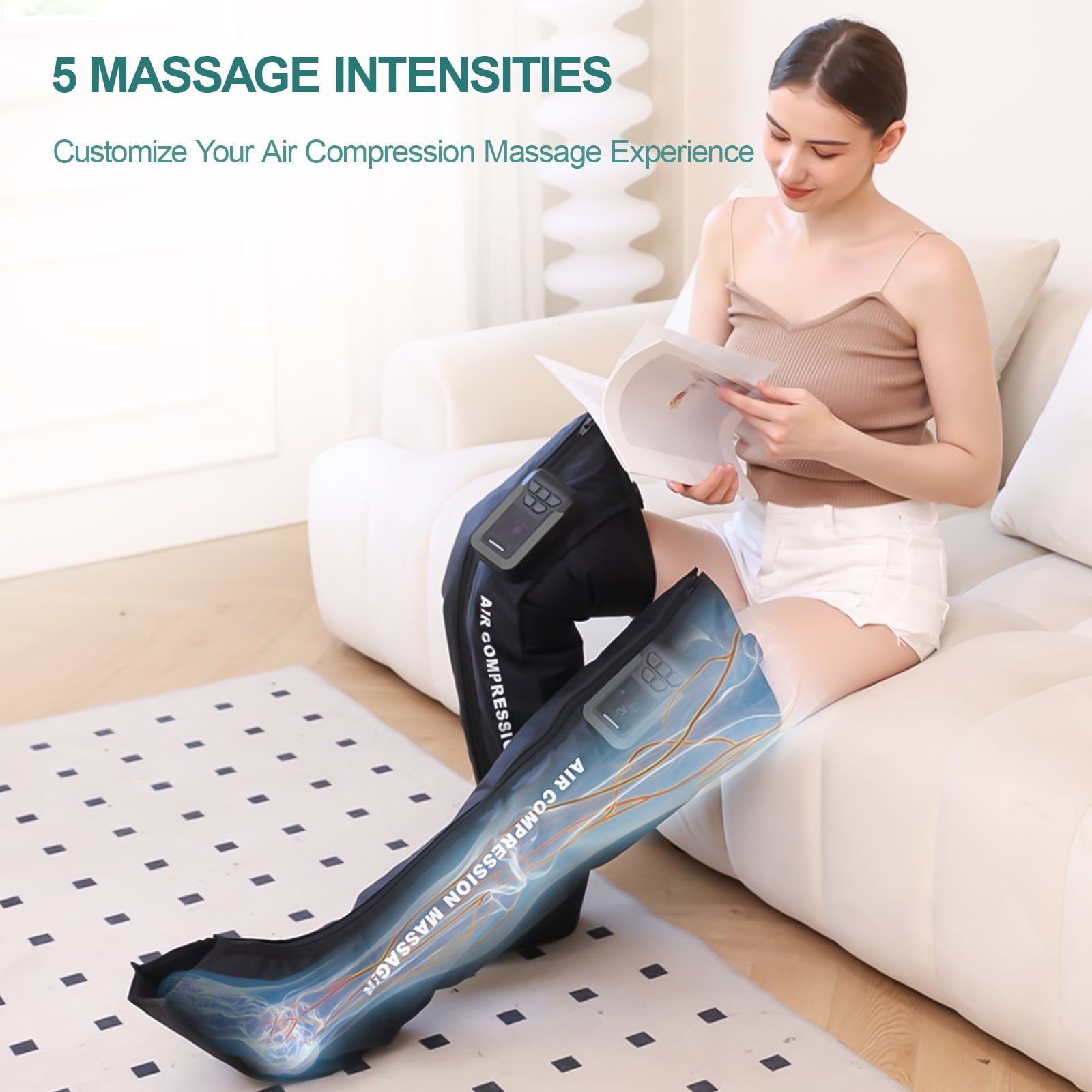 Air Compression Boots Full Leg Massager for Circulation and Pain Relief Helpful for Foot Edema Restless and Relaxatio... - Image 5