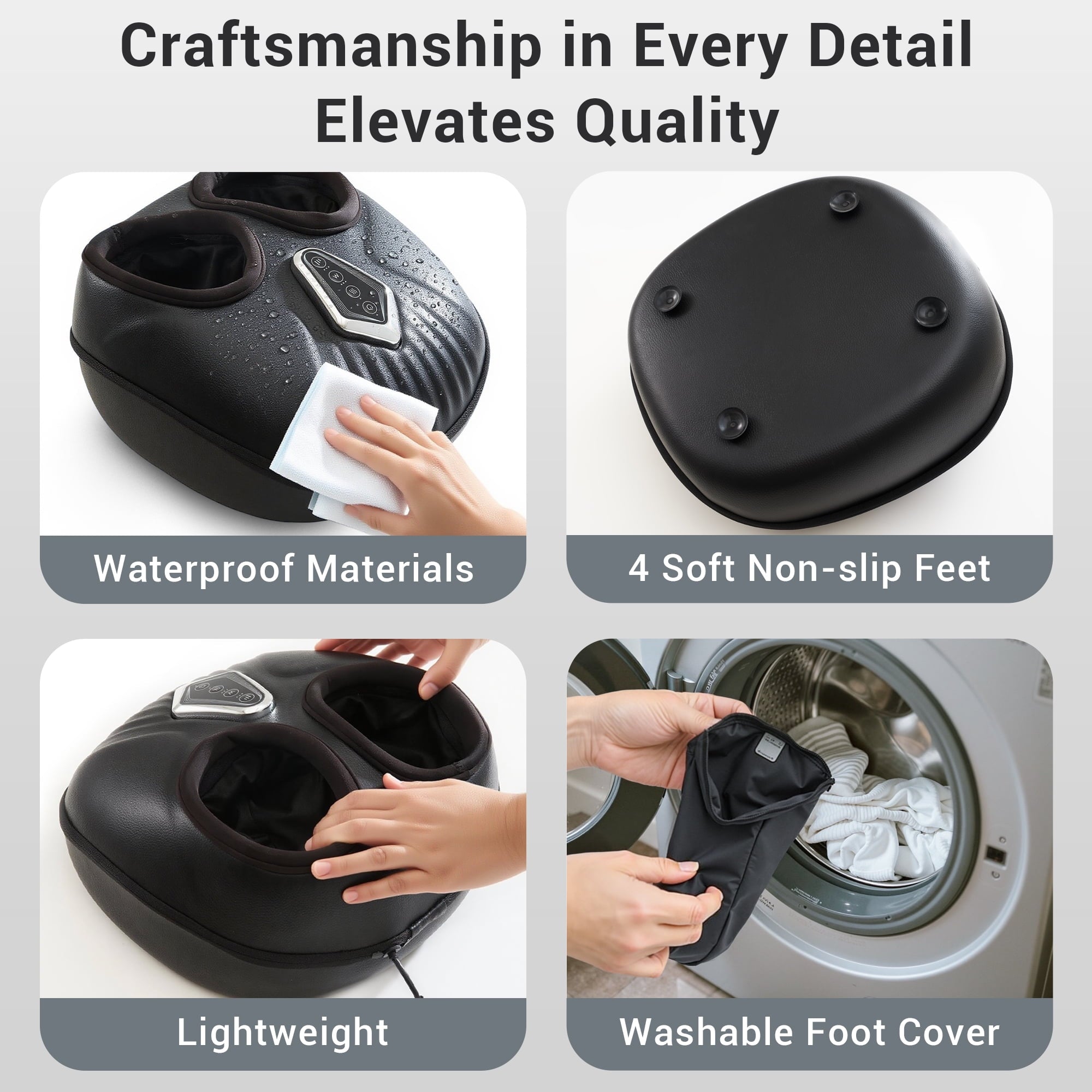 for Mother's Day with Heat and Compression, Shiatsu Feet , Fits Up to Men Size 13.5, Black - Image 6