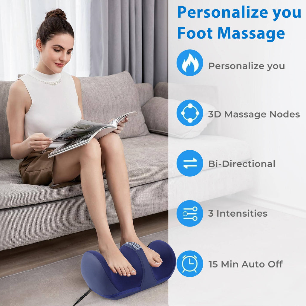 Massager with Heat, and Calf Massager with Massage Roller, Relaxing Gifts for Women Men Mom Dad Birthday Gift,Blue - Image 2