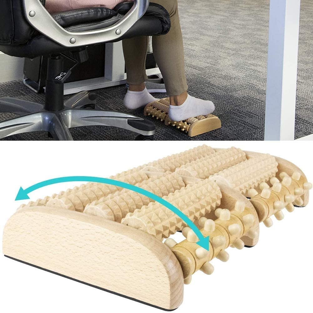 Premium Dual Foot Massager Roller, 10 Rollers, Pure Natural Wooden Foot Massager Roller for Plantar Fasciitis, Heel, ... - Image 2