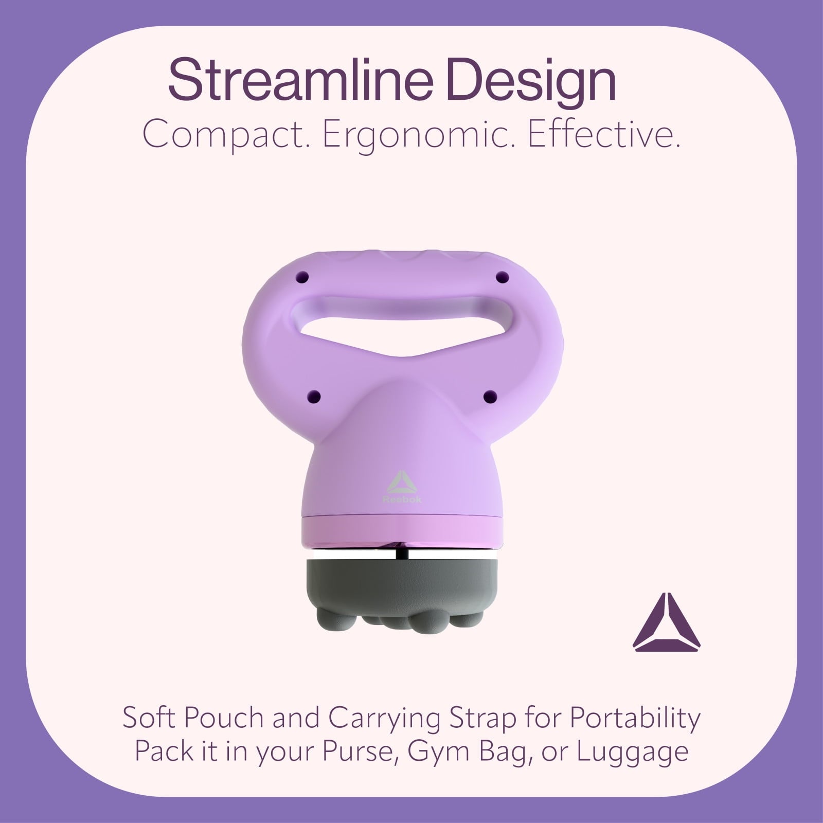 Massager, 4 Intensity Levels, 3 Massage Heads, Comfort Grip, Purply pink, Relieves Muscle Tension, Promotes Relaxation - Image 4