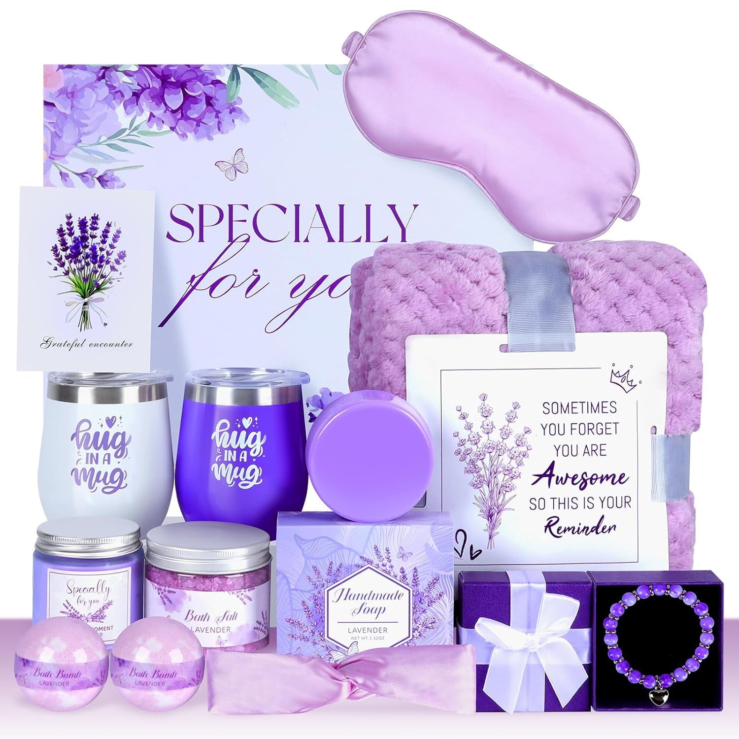 Self Care Gifts Set for Women, Lavender Spa Care Package with Soft Blanket, Thoughtful Gift for Mother's Day Birthday... - Image 6