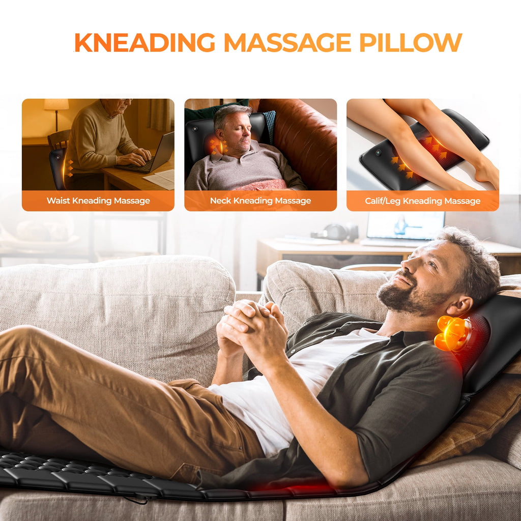 Portable Detachable Back, Neck & Legs Vibration Massage Mat w/ Variable Intensity, Black - Image 4