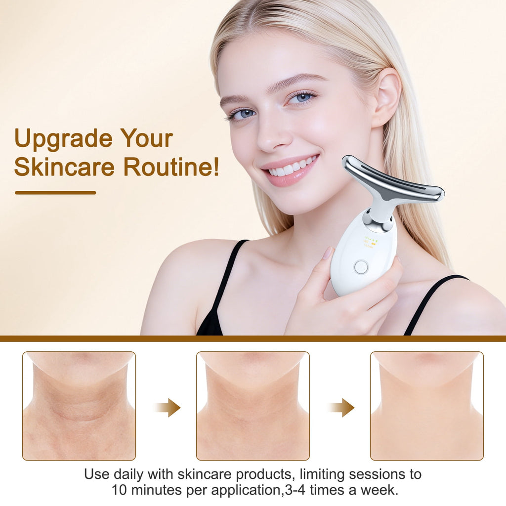 and Neck Massager, 3 Color Red Light Therapy Facial Massager, Sculpting Tool for Skin Care, Smoothing, Firming - Image 5