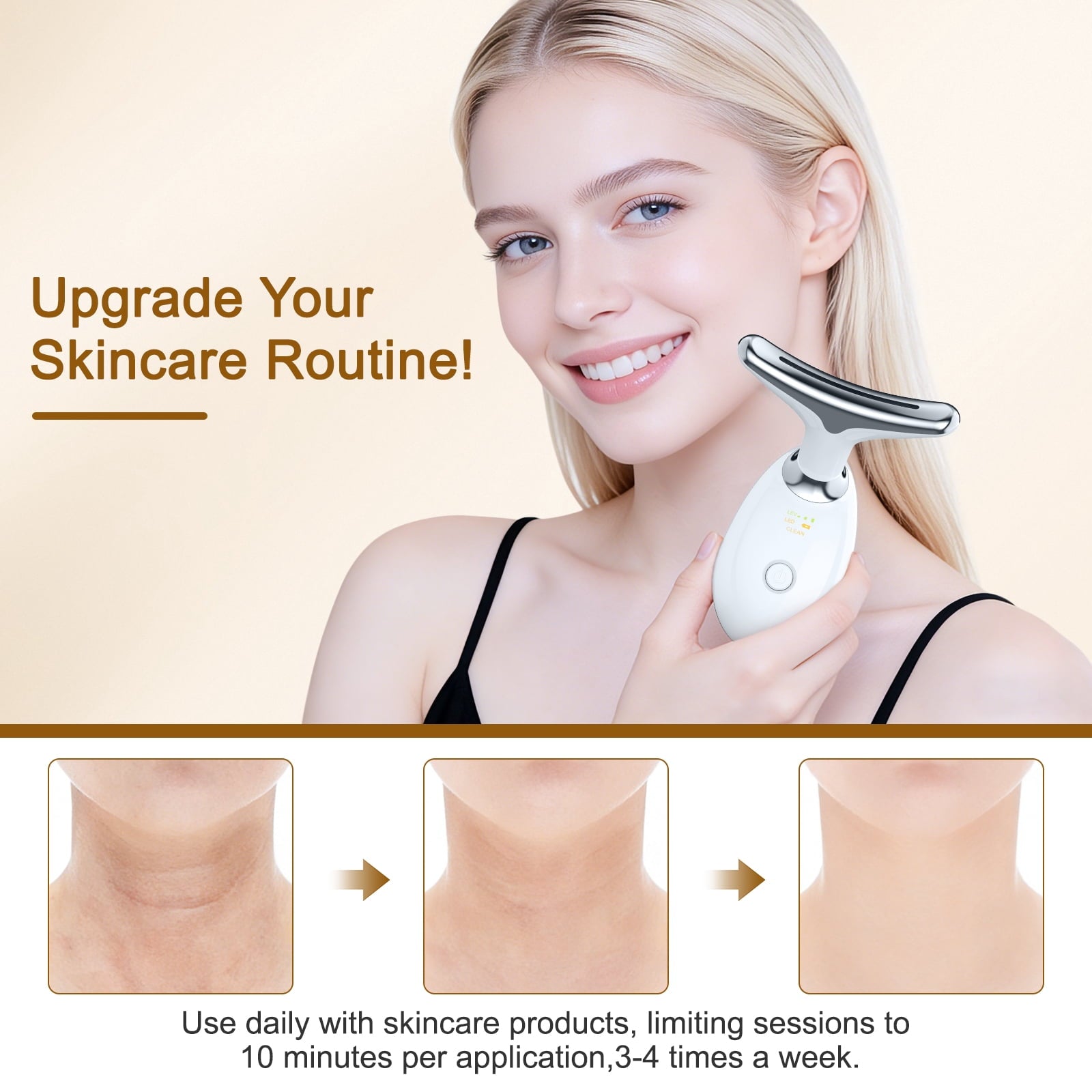 and Neck Massager, 3 Color Red Light Therapy Facial Massager, Sculpting Tool for Skin Care, Smoothing, Firming - Image 5