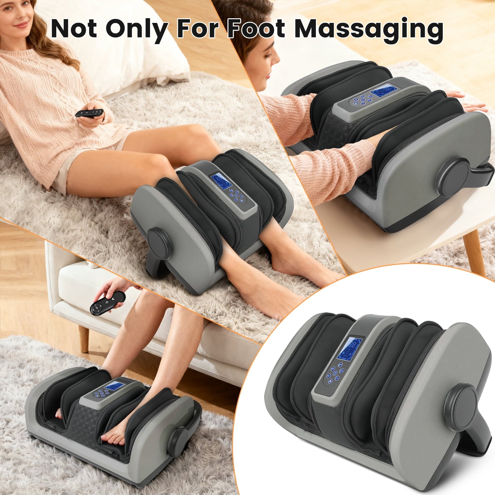 Massager with Heat, Deep Kneading and Calf Massager with Vibration Compression, Electric Leg Massager Machine for Cir... - Image 4