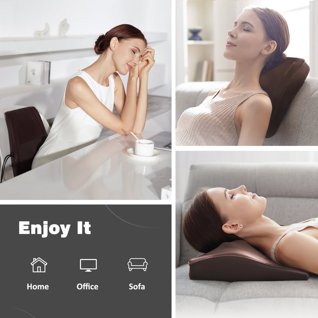 & Back Massager with Heat — Shiatsu Deep-Kneading Massage Pillow, Black — Gift for Women & Men - Image 4