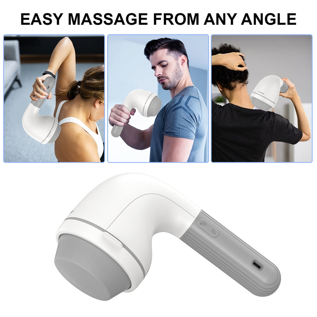 Back Massager, 8 Massage Heads, 6 Modes for Men & Women, White - Image 4