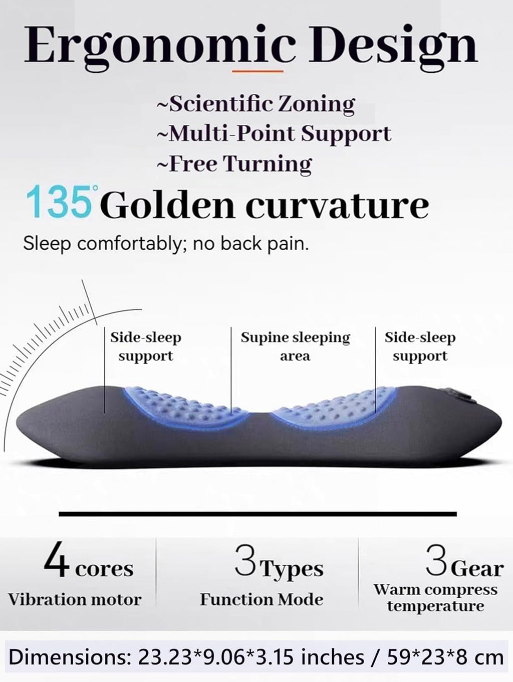 3 in 1 Back Massager for Neck Shoulder and Back, Triple Therapy Lumbar Traction Massager Pillow with Electric Lift, H... - Image 6