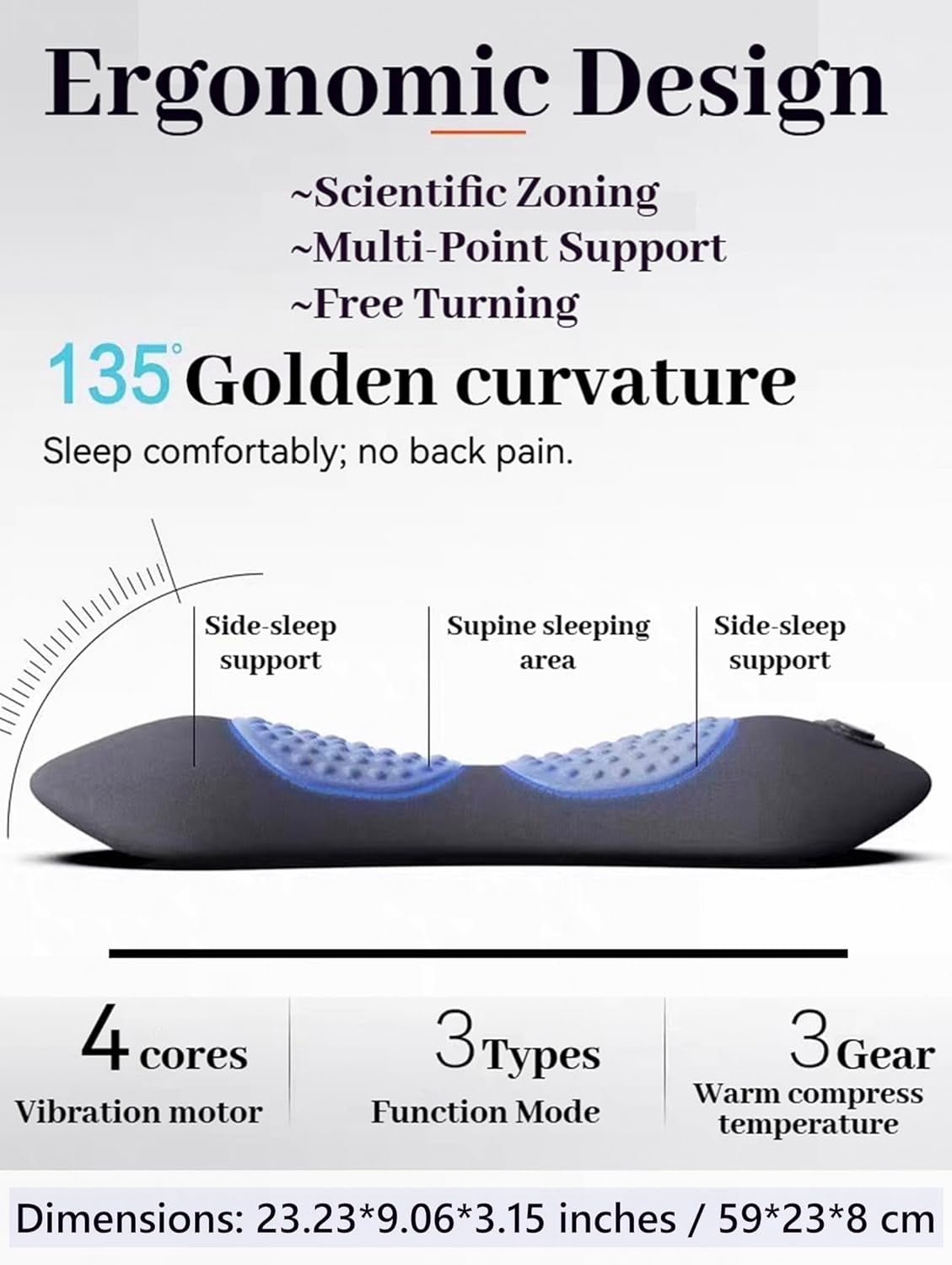3 in 1 Back Massager for Neck Shoulder and Back, Triple Therapy Lumbar Traction Massager Pillow with Electric Lift, H... - Image 6