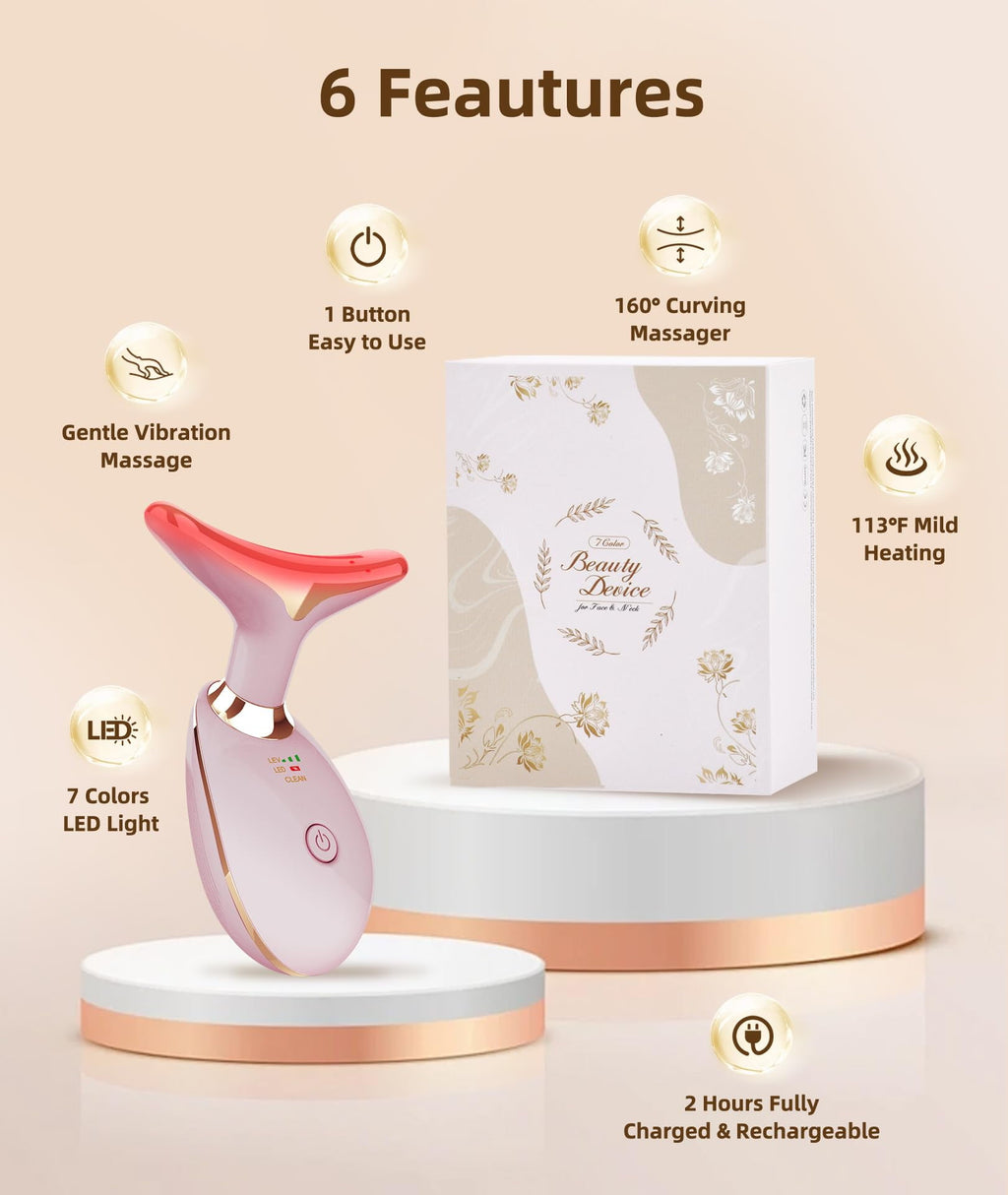 7 Color Face and Neck Massager Light Therapy, Red Light Based Facial Massager for Skin Care, Firming, Smoothing. - Image 5