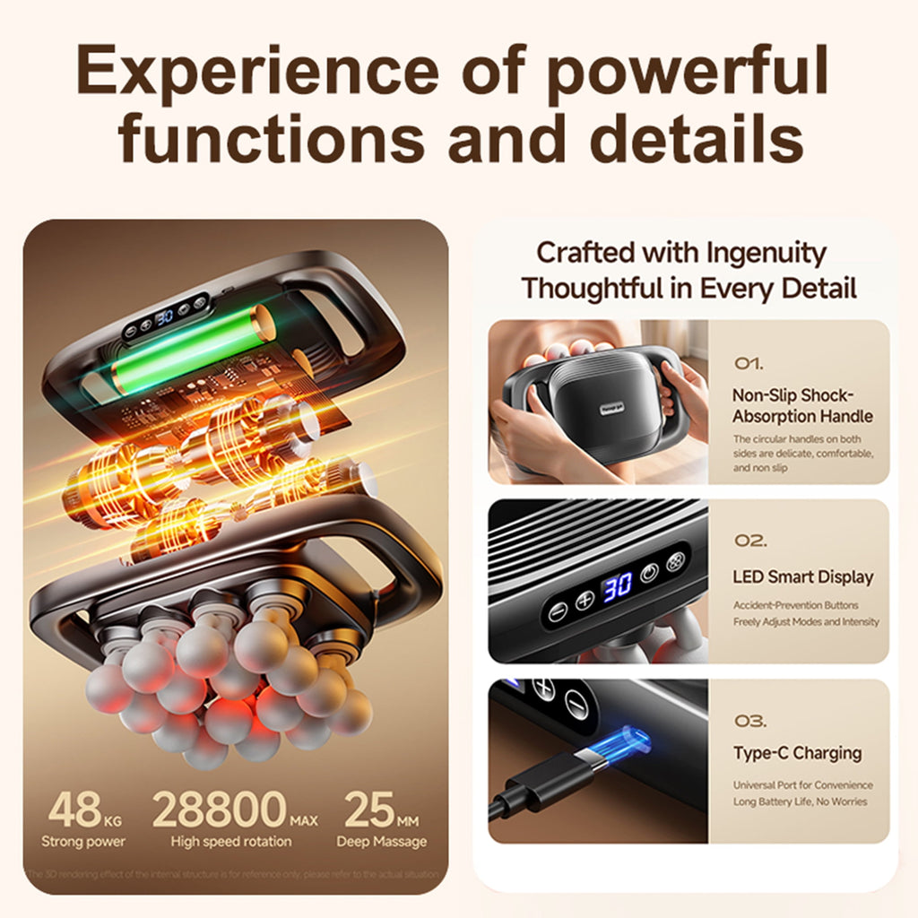 16 Massage Guns Deep Tissue, Neck Back Shoulders Legs Muscle Massager Percussion Massage Gun - Image 5
