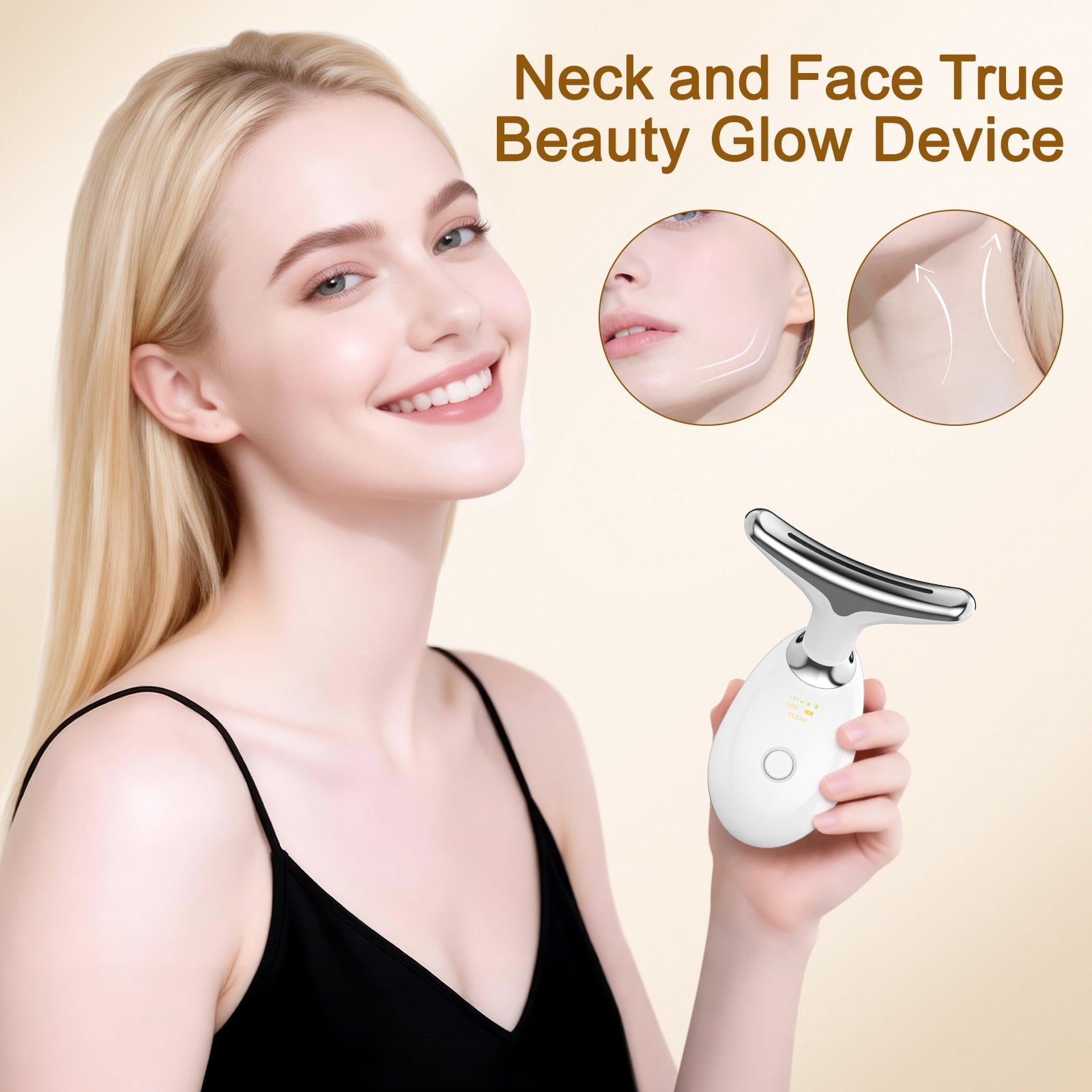 and Neck Massager, 3 Color Red Light Therapy Facial Massager, Sculpting Tool for Skin Care, Smoothing, Firming - Image 4