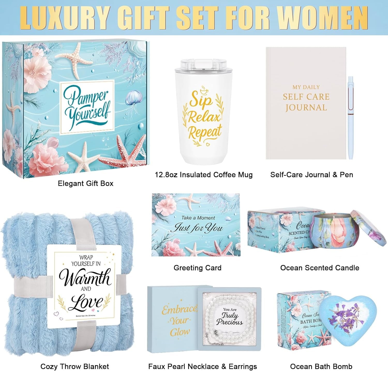 for Women Get Well Soon Gift Baskets, Unique Birthday Spa Package, Relaxing Christmas Stocking Stuffers for Women Gif... - Image 2