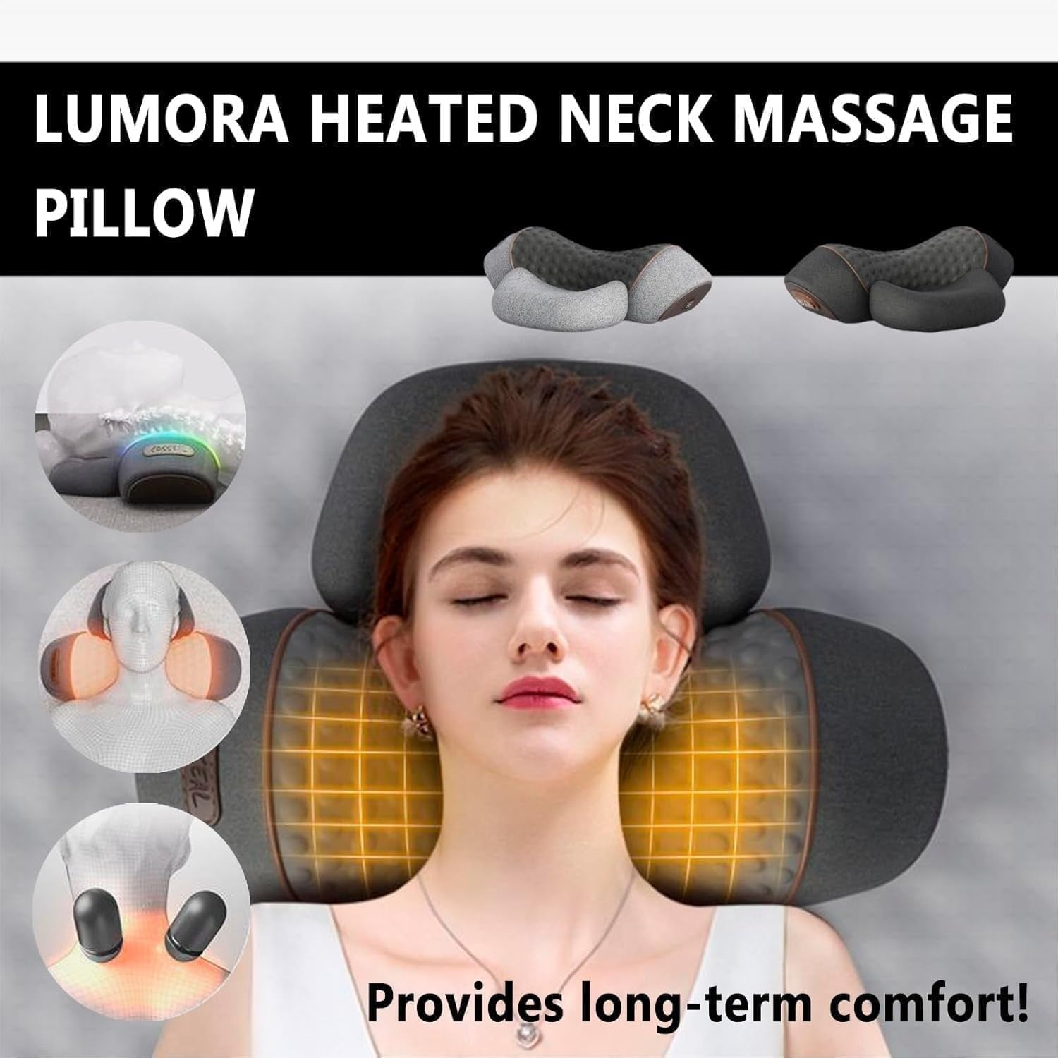 3-in-1 Neck Massager & Relaxer with Heat, Deep Comfort Massage, Neck Stretcher for Gentle Daily Relaxation - Image 3