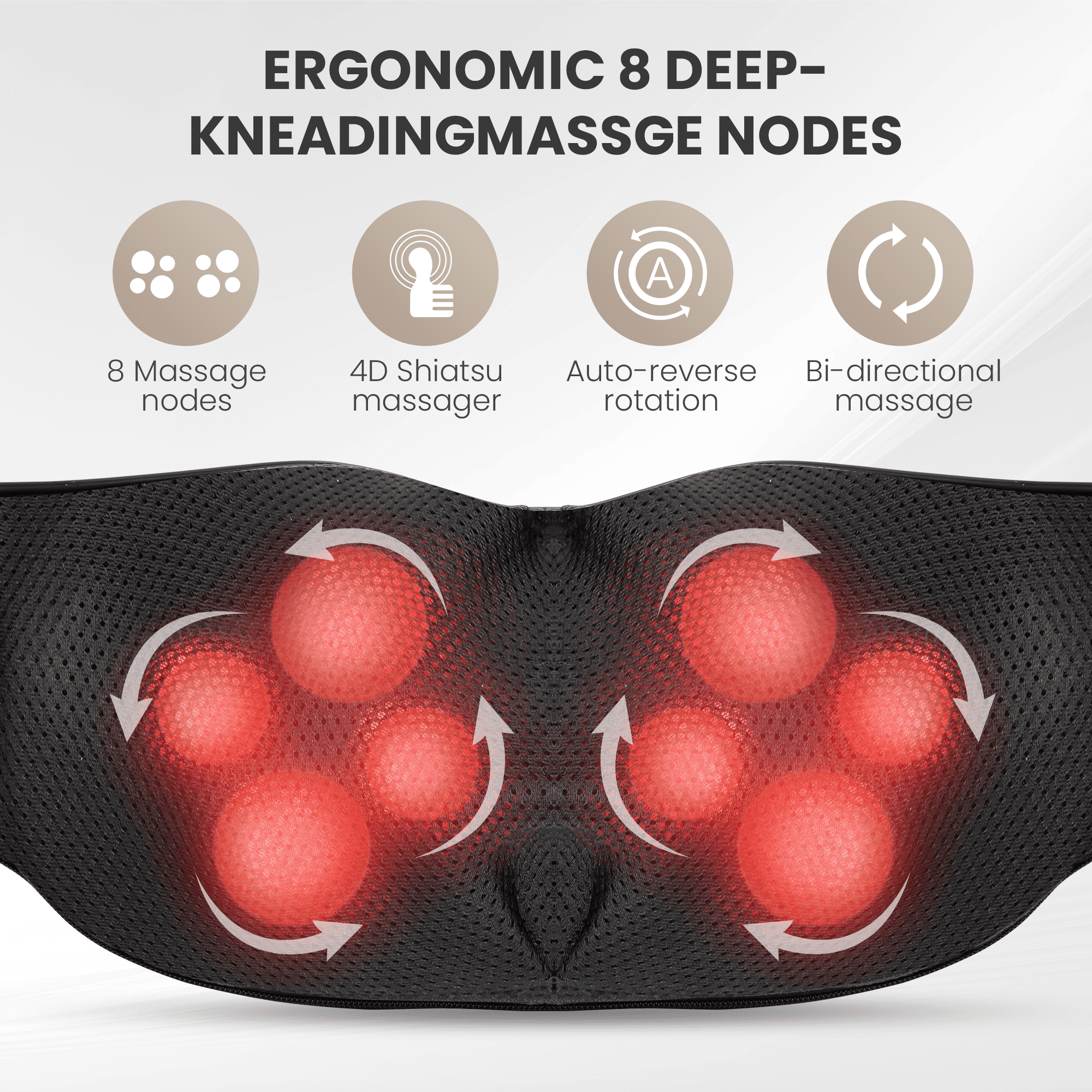 Massager with Heat, Shiatsu Deep Kneading Shoulder Back Massager, USB-Rechargeable, Gifts - Image 6