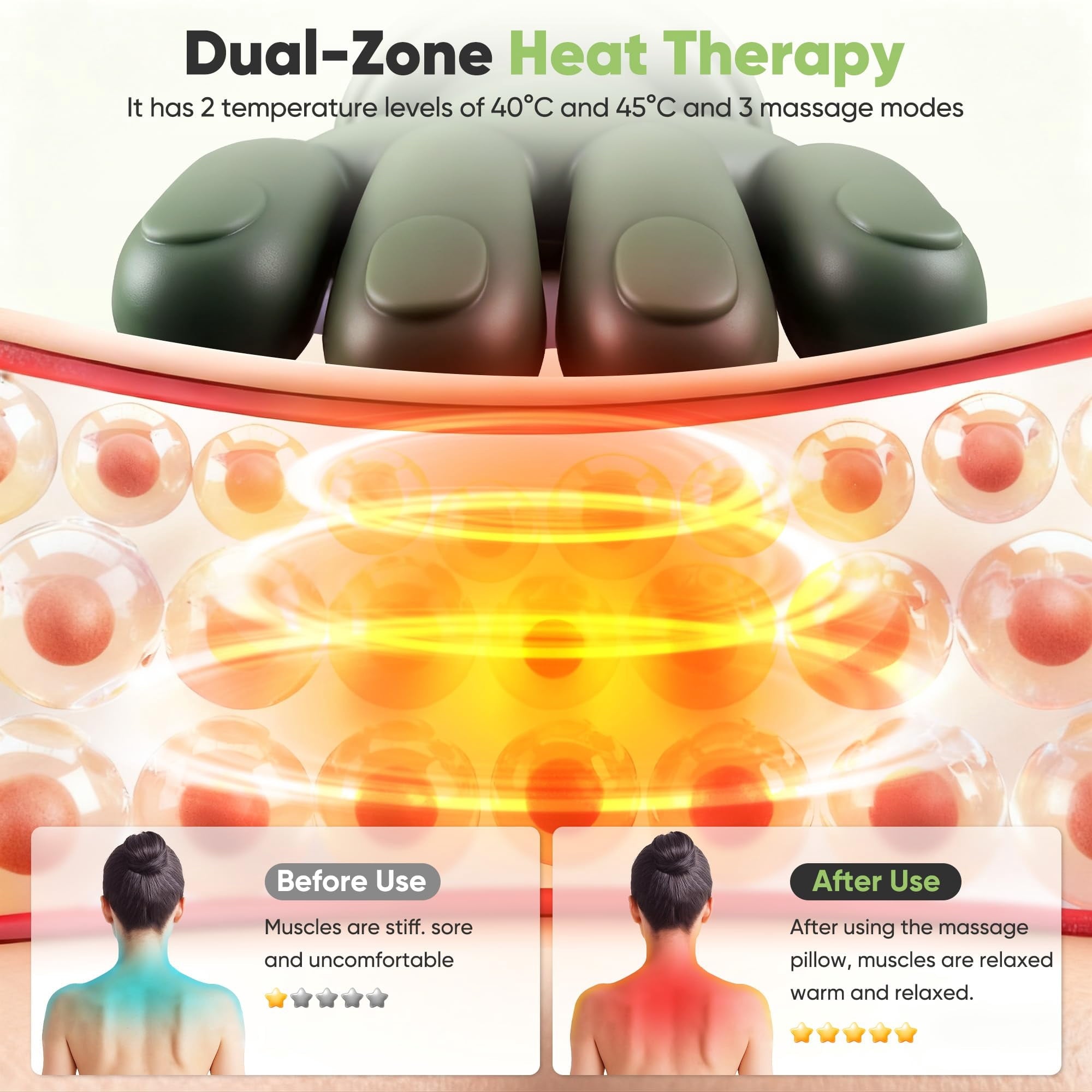 with Heat for Pain Relief deep Tissue,Shoulder & Back ,masajeador de espalda y Cuello shiatsu and Back - Image 3
