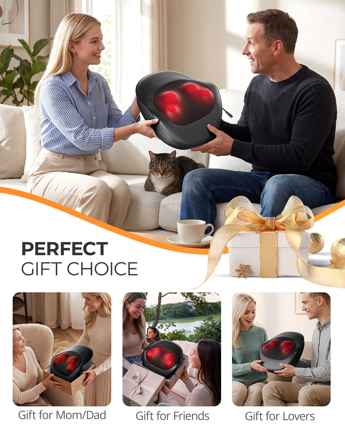 and Neck Massager with Heat, Deep Tissue 3D Kneading Massager Pillow for Muscle Pain Relief, Black,Relaxation Gifts f... - Image 4
