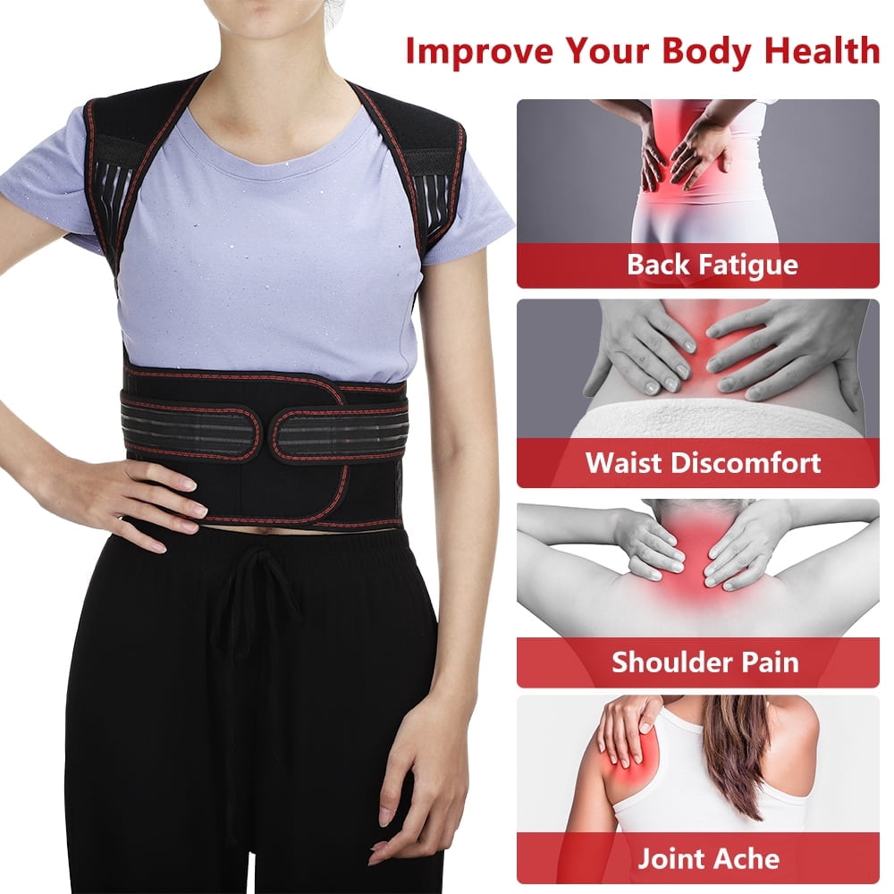 Posture Corrector with 108 Magnets, Pad for Neck Shoulder Massager with 5 Lumbar Support Bars for Office Sedentary Si... - Image 4
