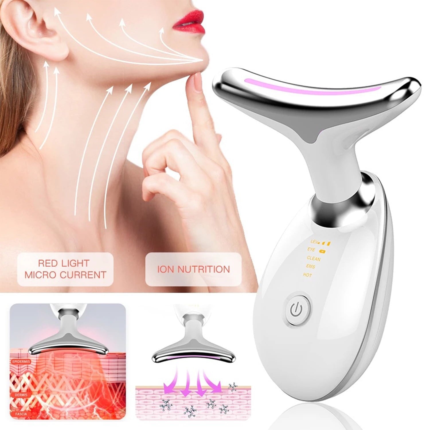 for Neck Face, Facial and Neck Massage Kit, Double Chin Reducer Vibration Massager for Skin Care,Improve, Firm, and S... - Image 4