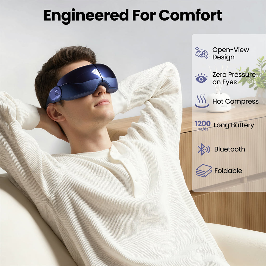 with Air Pressure, Open-View Design, Heated for Relieving Strain, Dry , and Headaches, Foldable & Rechargeable - Image 4