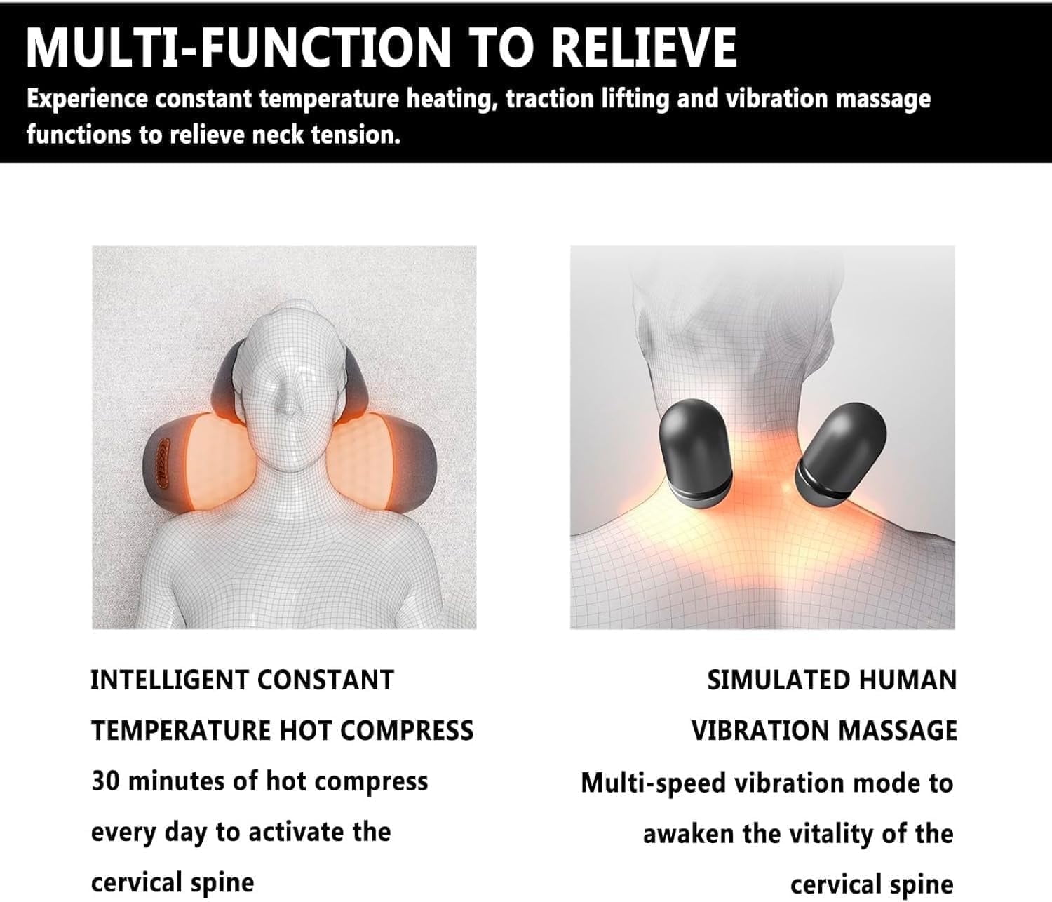 3-in-1 Neck Massager & Relaxer with Heat, Deep Comfort Massage, Neck Stretcher for Gentle Daily Relaxation - Image 2